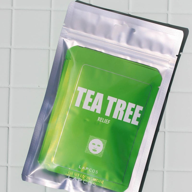 LAPCOS Tea Tree Sheet Mask, Daily Soothing Face Mask, Treats Acne & Clears Pores, Korean Beauty Favorite, 5-Pack - Image 5